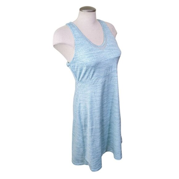 Mondetta NEW Womens L Athletic Dress Aqua Blue Mesh Racerback Padded Shelf Bra - Picture 2 of 8